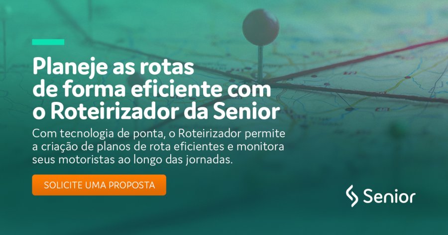 Banner divulgando sistema de roteirização de entregas da Senior