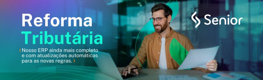 Banner que dá acesso ao portal da Reforma Tributária da Senior