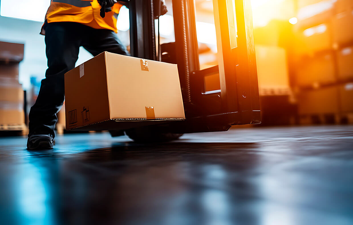 Operador logístico carregando entrega