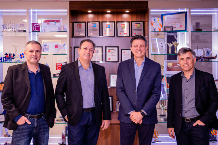 Diretores da CIGAM Luís Rogério Dupont (Diretor de Produto e Suporte), Cleiton Ivan Klein (Diretor Administrativo), Robinson Oscar Klein (CEO) e Vanderlei André Reinhart (Diretor de Operações)