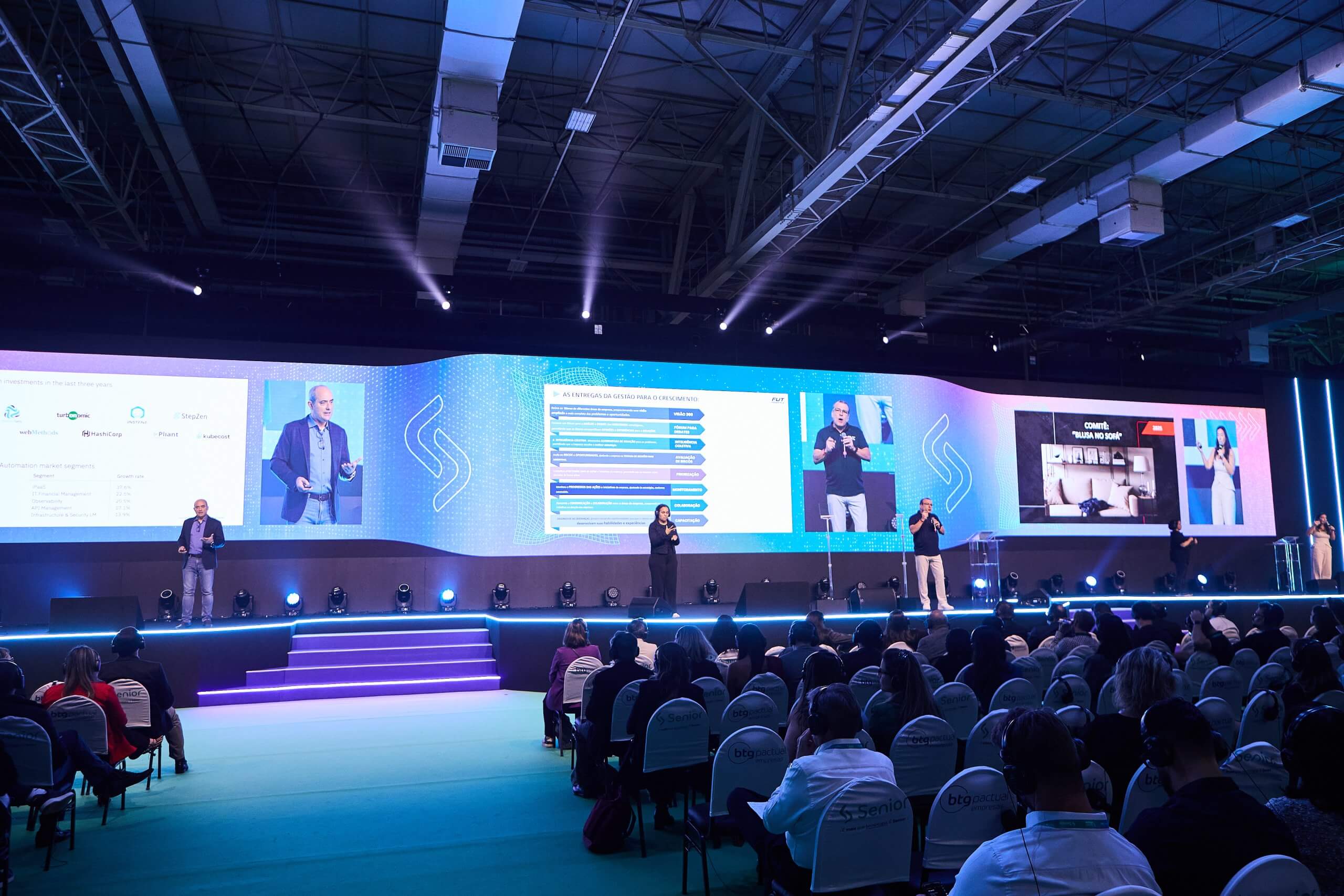 Evento Senior Experience reunindo líderes empresariais em busca de inovação e estratégias de gestão.