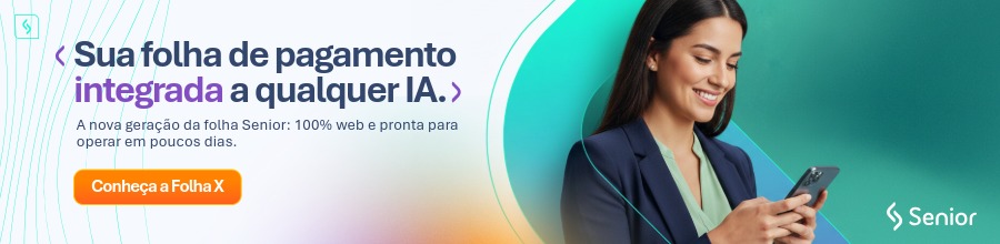 Banner sistema de folha de pagamento da Senior com IA